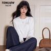TonLion Women's Pure Cotton Loose Fit Long Sleeve T-Shirt
