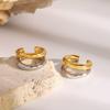 Youthway Waterproof Stainless Steel Gold  Double C-Shaped Clip Earrings For Women  Gold-Plated Charm Jewelry Gift