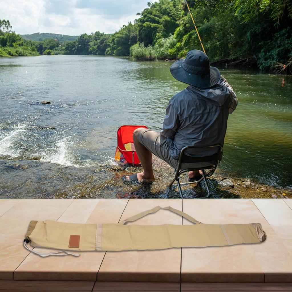 Approx.130*15*15cm Fishing Rods Bag Canvas Pole Fishing Gear Storage