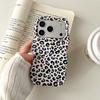 Fashion 2 in 1 Leopard Print Phone Case for iPhone 13 14 15 16 17 Pro Max Wave Edges Comfortable Touch Hard Slim Back Cover