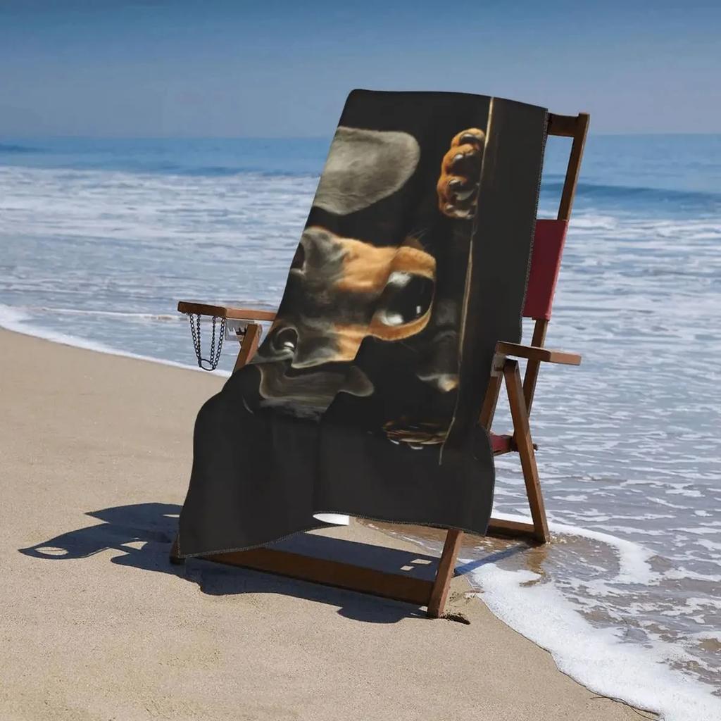 Süßer Dackel Hund Strandtuch Schnelltrocknend Kawaii Welpe Haustier Badetuch Sandfest Schwimmbad Handtücher für Reise Camping Yoga Sport