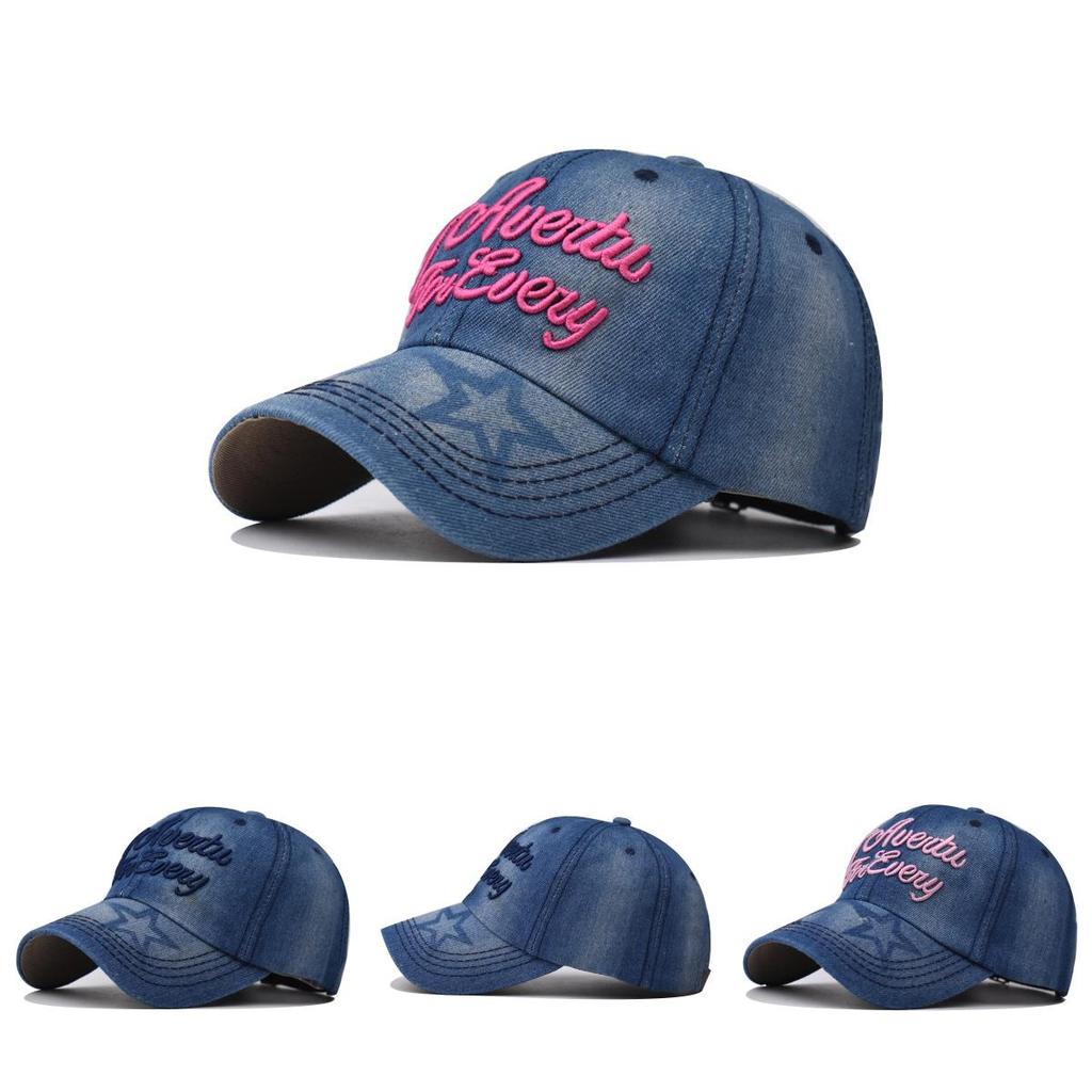 Denim Baseball Cap With Embroidery For Unisex Casual Summer Fashion