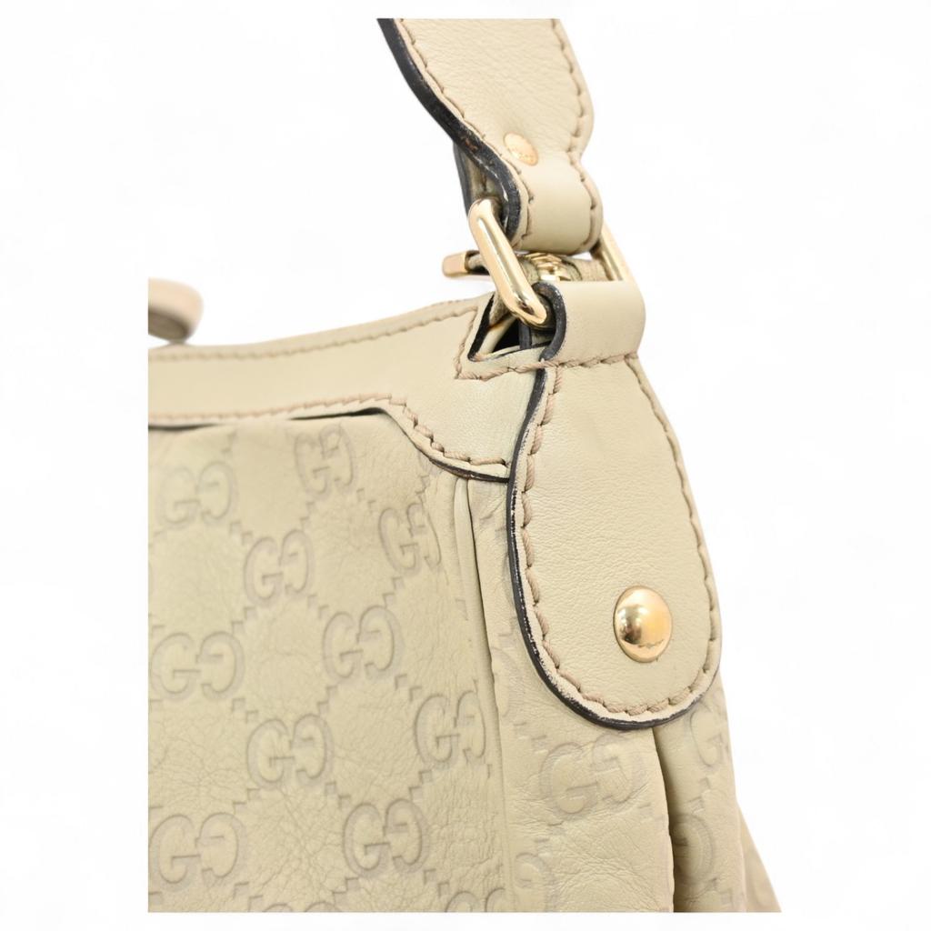 Auth Gucci Sukey One Shoulder Bag Light Greige gu9131ll