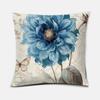 Blue Flower and Bird Print Decorative Pillowcase Living Room Office Ornaments Home Pillowcase
