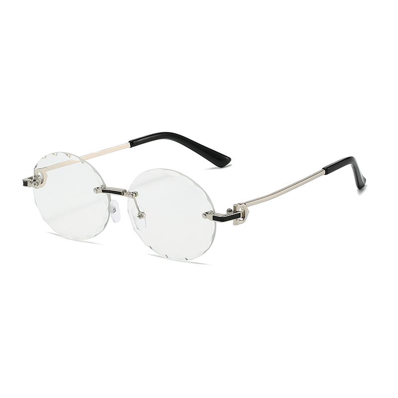 Vintage Rimless Round Metal Sunglasses Women Men Fashion Luxury Brand Designer Sun Glasses Leisure Travel Lady Man Eyewear Uv400