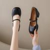 French gentle evening breeze Mary Jane high heels women's thick heel spring and autumn with skirt summer 2025 new small leather single shoes