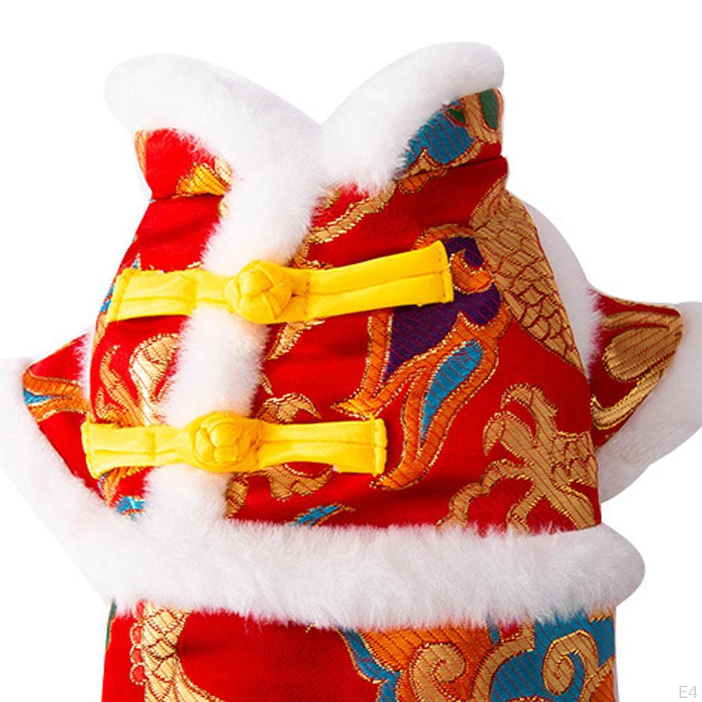 Chinese Year Dog Costume Tang Pet Knot Buttons Coat for Cats Holiday