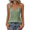 Dames V-hals Mouwloze Tanktop Camisole Lichtgewicht Linnen Stof Losse Pasvorm Basic Casual Vest Blouse voor de Zomer