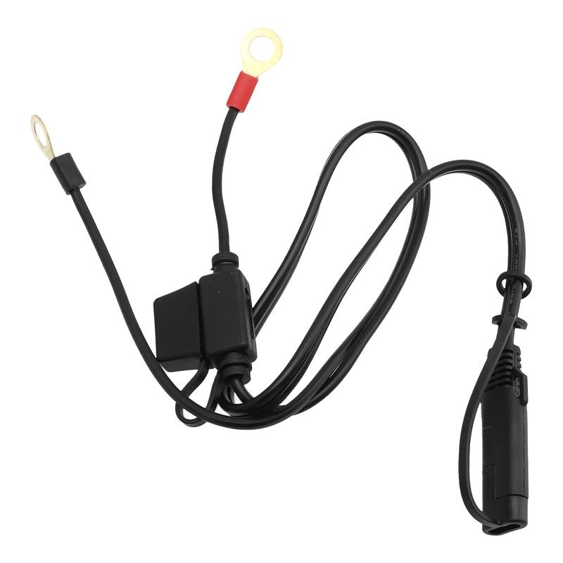 Battery Charger Cable 12V Accessories Black Car Charger Connector Harness Motorcycle SAE To Ring Spare Parts Terminal Waterproof