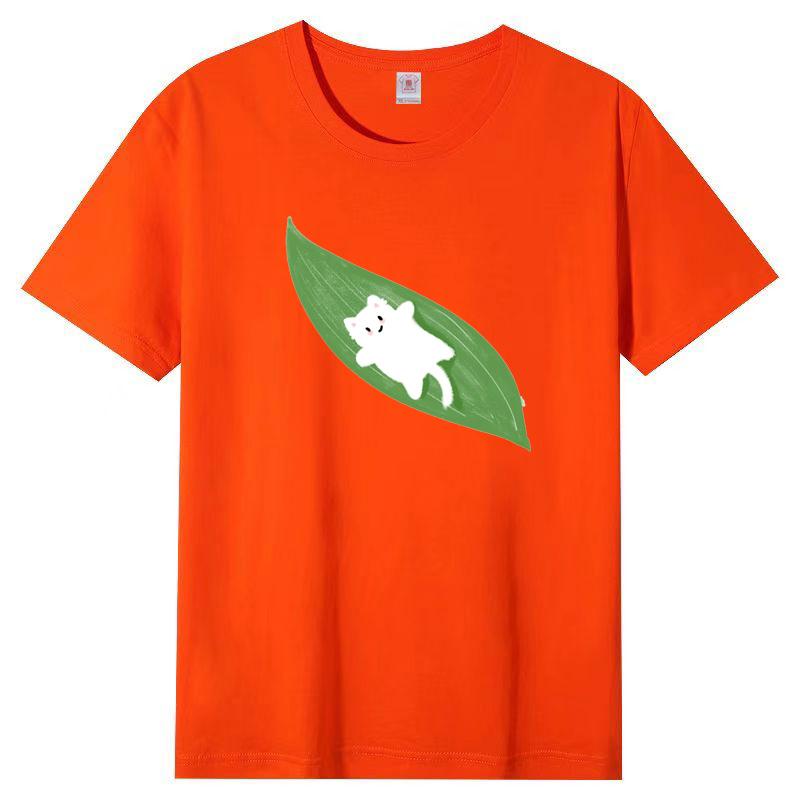 Damen Sommer Beliebtes Kurzarm-T-Shirt Baumwolle Atmungsaktiv Lockeres Oberteil Bedrucktes T-Shirt Lässig