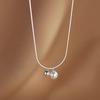 925 Sterling Silver-Plated Pearl Ball Necklace for Women - High-End Clavicle Chain, 2025 New Style