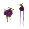 6Pcs Wrist Rose Corsages for Wedding Ceremony Anniversary Proms Party, Rose Boutonniere for Bride and Proms Party Suits