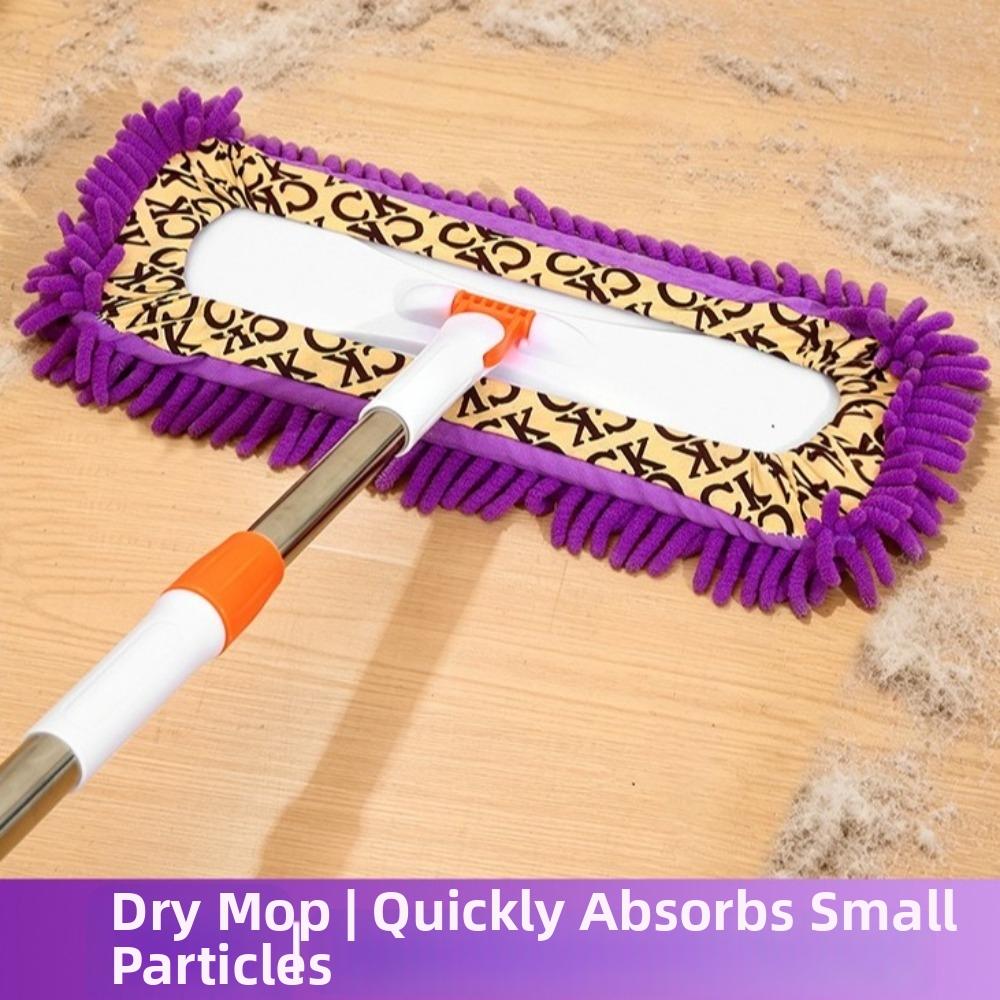Retractable Water-Absorbing Mop Stainless Steel Pole Cleaning Mop  Wooden Floors