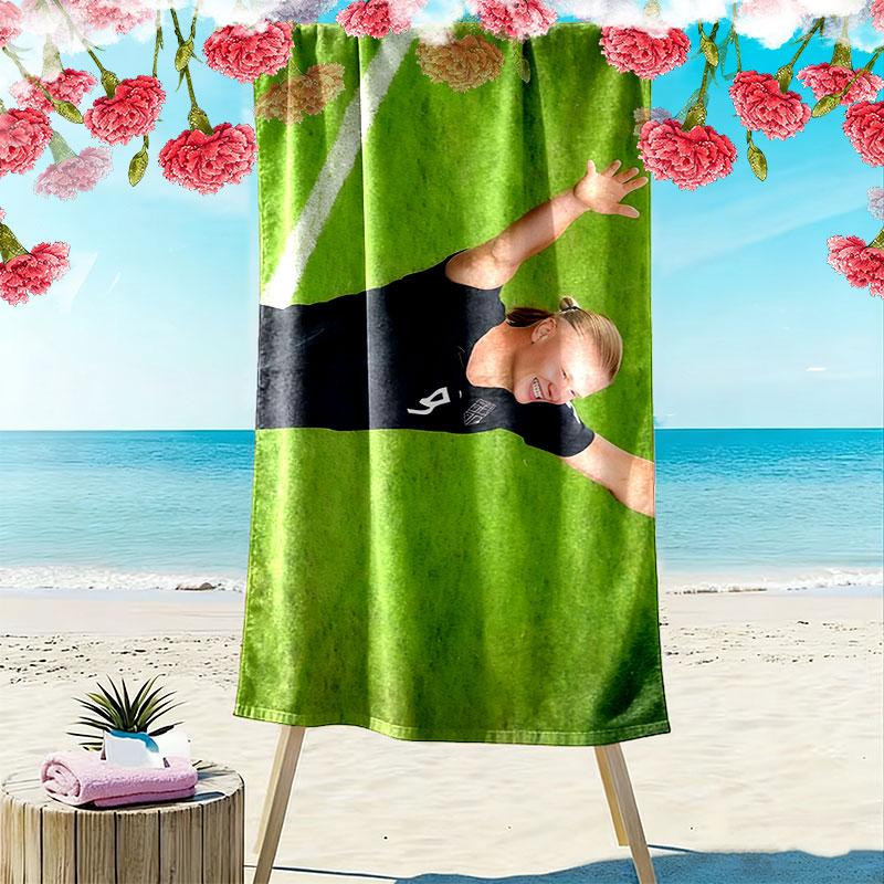 Haaland Print Strandtuch, Großes Weiches Schnelltrocknendes Handtuch für Strand Camping Schwimmen