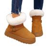 Winter Brown Women's Snow Boots With Fur Warm Suede Boots Plush Cotton Boots Women Thickened Flat Short Boot Ladies Botas Mujer