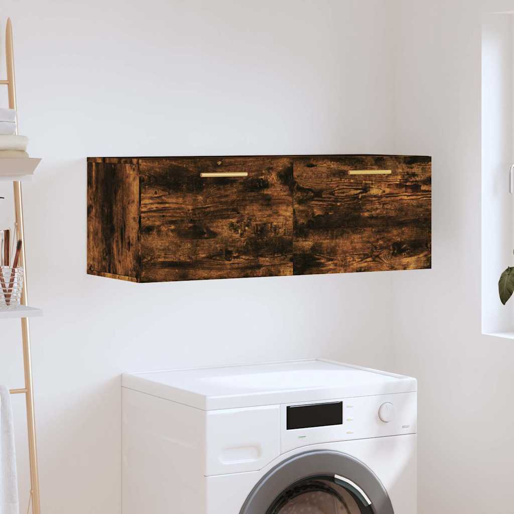 Wall Cabinet Smoked Oak 100 x 36.5 x 35 cm Wood Based Material