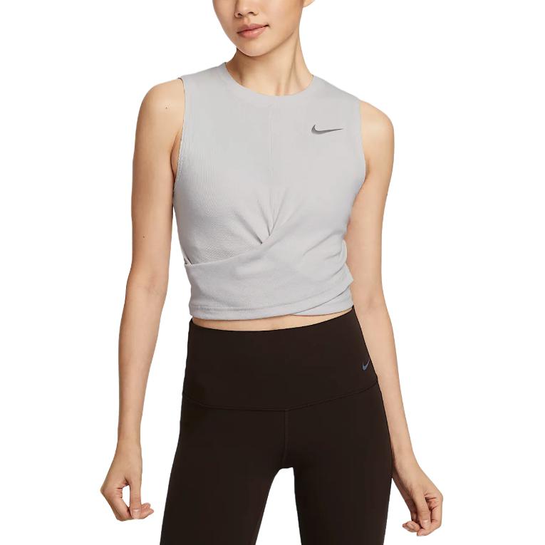 

Nike Yoga Dri-Fit Round Neck Quick-Dry Fashion Sleeveless Top Women tops Cangye-Gray IB7913-078 S