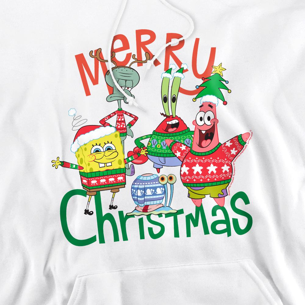 SpongeBob SquarePants Mens Merry Christmas Group Hoodie