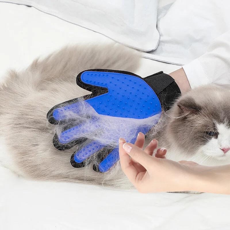 Dog Cat Grooming Cleaning Glove Rubber Massage Hair Remover Brush Pet Bath Shedding Comb Accessory