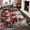 1pc 2D Flat Christmas Gnome Round Rug, Machine Washable, Non-Slip, Easy Clean, for Living Room & Bedroom