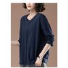 Long-sleeved Women's Spring and Autumn Plus Size Women's Loose Cotton Casual Versatile Bottoming Shirt