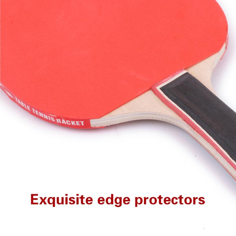 Table Tennis Racket Set Two Rackets Three Balls Double Sided Reverse Rubber Straight Racket