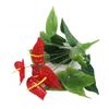 Anthurium Andraeanum Linden Fake Green Plant With Silk Flowers For Living Room Decor And Gift