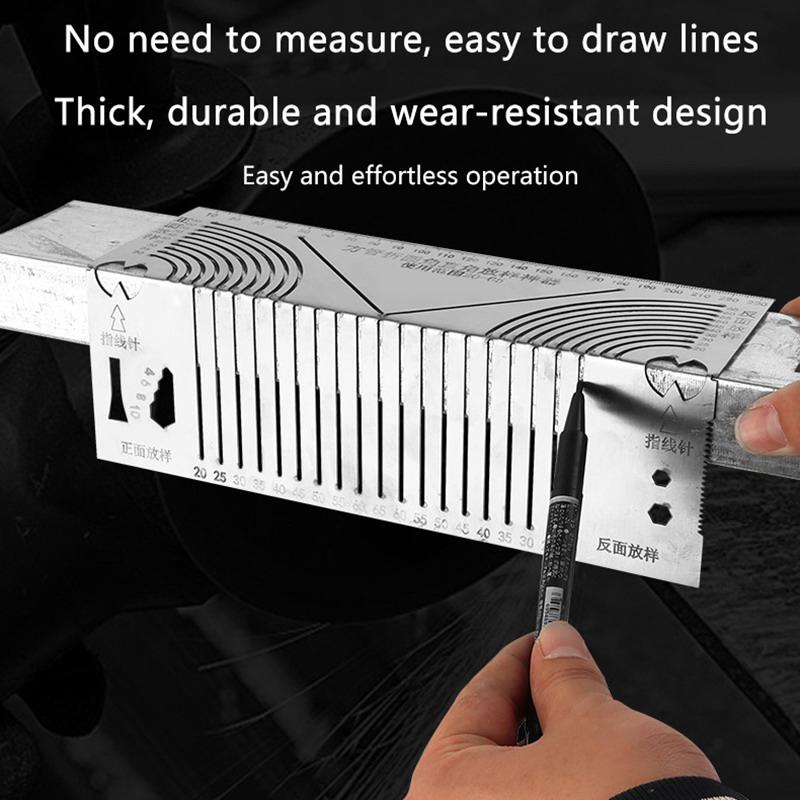 Angle & Arc Marking Tool,Adjustable Linear Arc Dual-Purpose Scriber,Square Tube Bending Tool,Parallel Line Drawing Tool