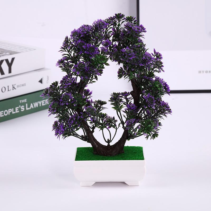 Simulated Heart Shaped Chrysanthemum Fake Flowers Plants Potted Desktop Decor