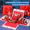Vícevrstvá dárková krabička s překvapením a stuhou, explozivní krabička na narozeninový/vánoční dárek na sladkosti, šperky, DIY dárek pro prezentaci