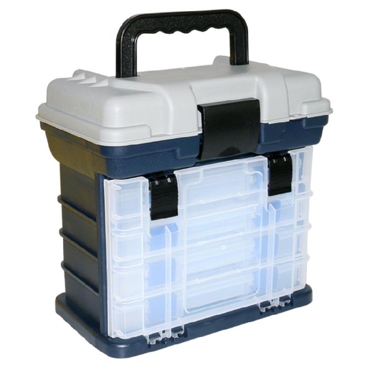 Fishing Box, Fishing Container Storage, Fishing Equipment Container 4 Layer Fishing Tackle Box with Handle for Fishing