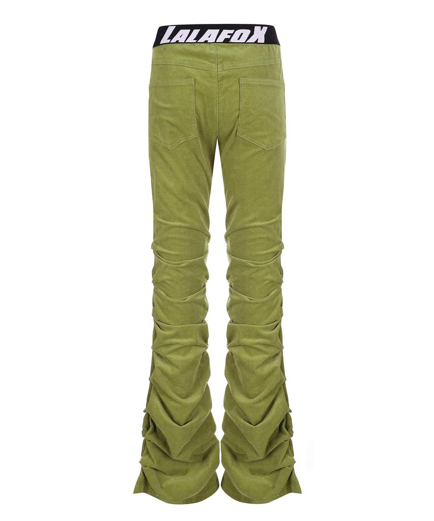 LALAFOX Corduroy Shirring Pants Olive Bp4Wp003