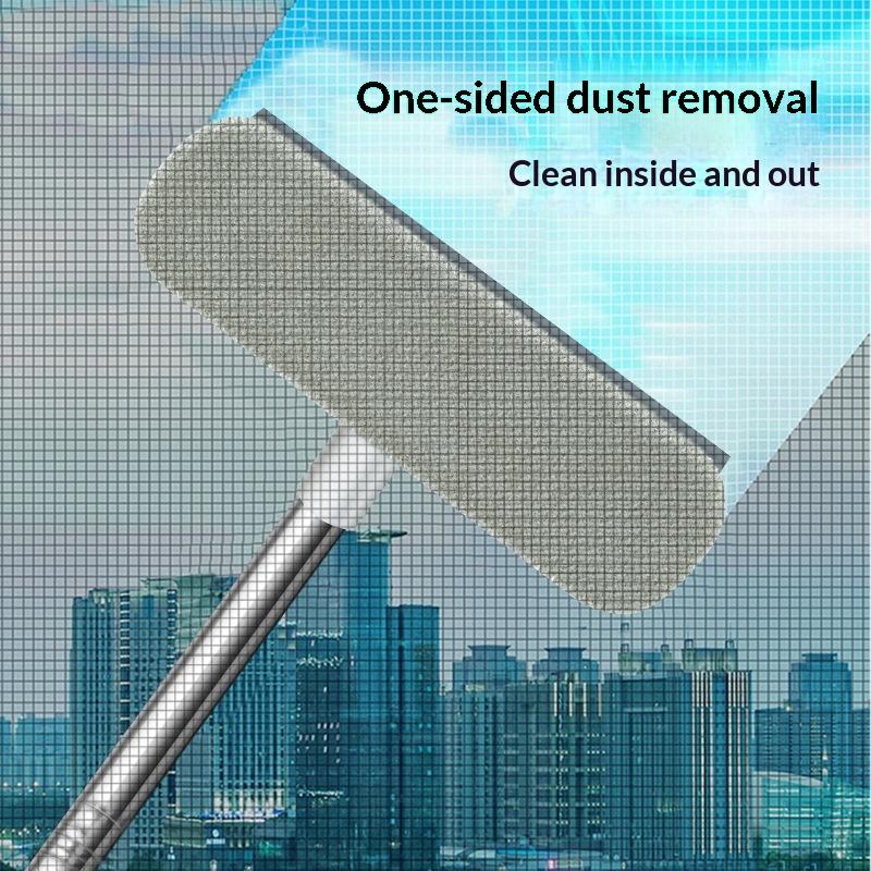 Magic Window Cleaning Brush Pet Hair Removal Tool Retractable Double Rod Scraper for Bathroom Glass Car Window Household Use