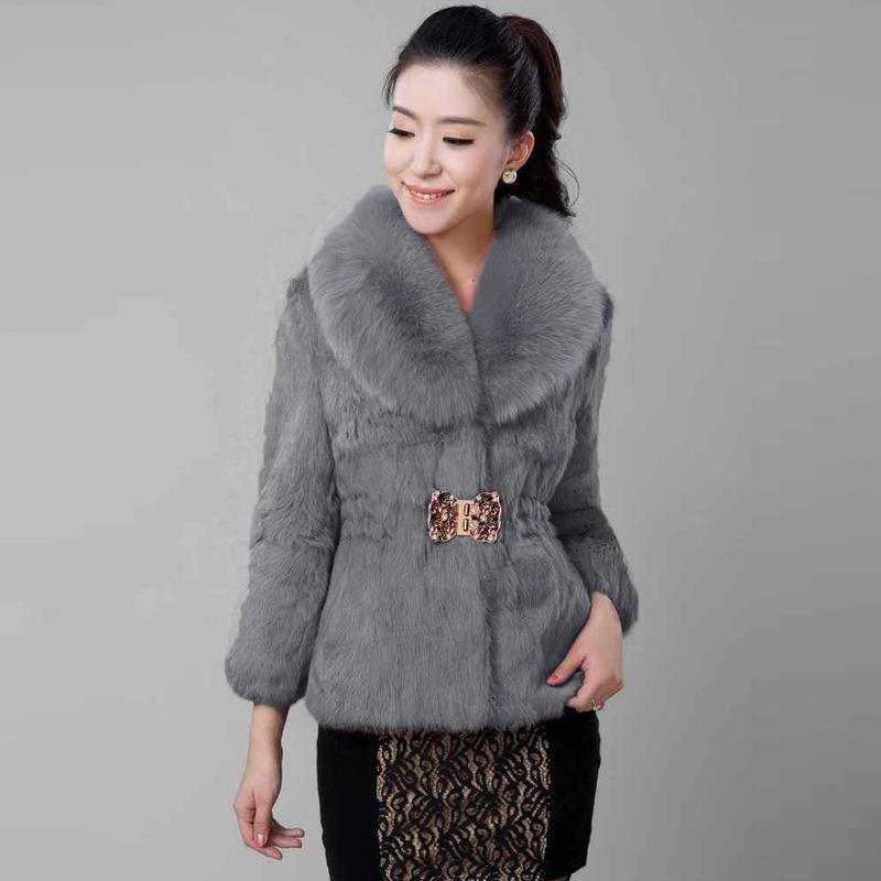 Winter new imitation mink imitation fur coat medium and long imitation mink coat women's imitation fox hair hooded