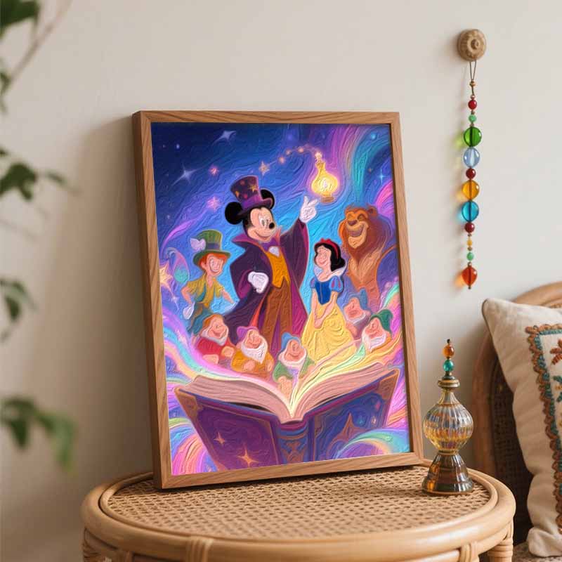 Disney magic fairy tale oil painting hand painting art kit coloring painting handmade diy home decoration gift