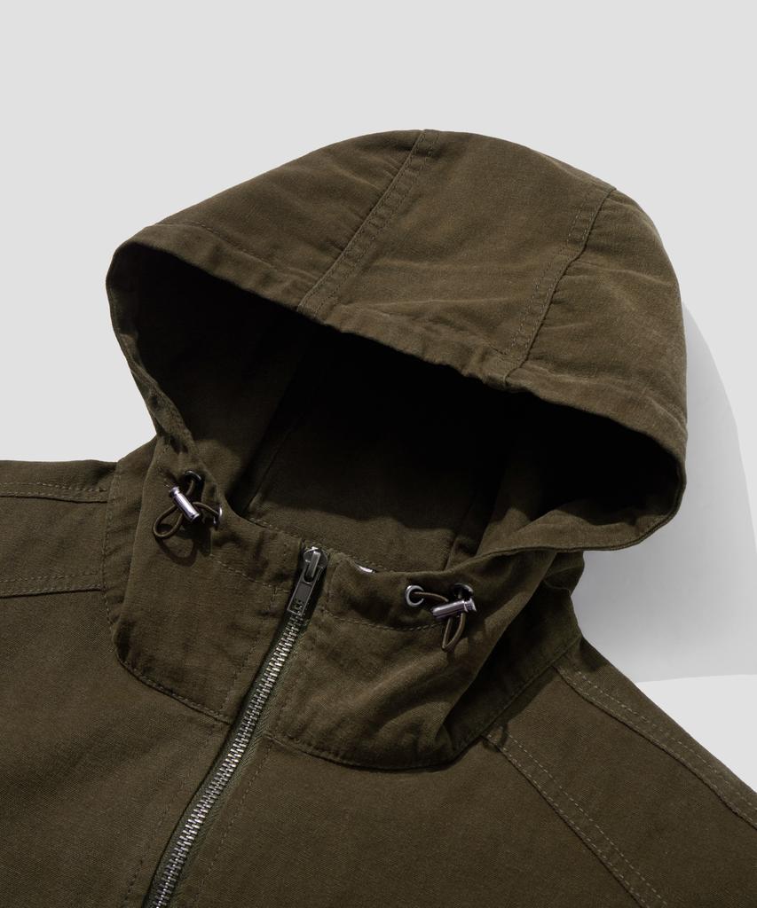 AGOD Washed Canvas Hooded Jacket [Brown]