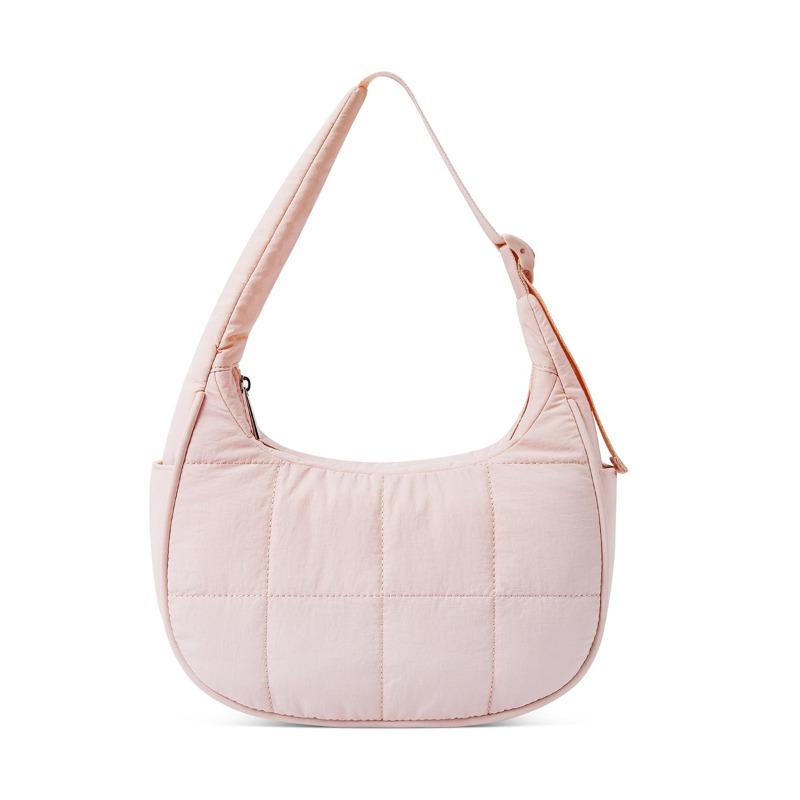 

Nylon bag large capacity women s armpit bag trendy down bag versatile single shoulder fashion solid color silk cotton handbag
