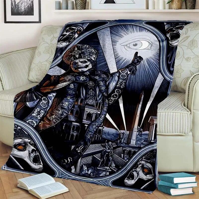3D Ghost Band Cartoon Flannel Blanket Fashion Warm Lightweight Living Room Bedroom Sofa Bed For Picnic Blanket