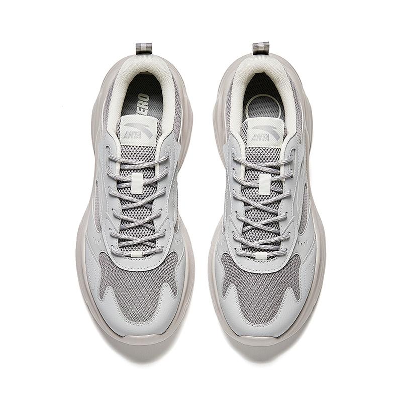 Anta Dad Shoes Simple Versatile Comfortable Lightweight Breathable Low-Top Casual Sneakers Men sneakers Gray 912528810-3