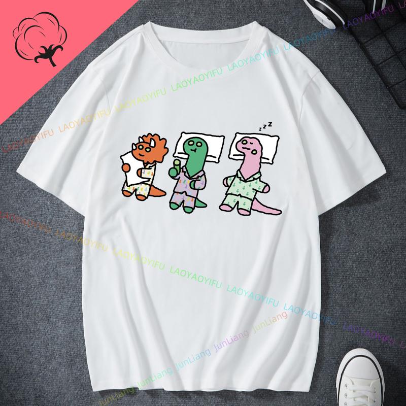 

Joguman Dinosaur T Shirt Men Couple Combination Clothes Short Sleeve Fashion Woman 100 Cotton Mens Shirts Tshirt Streetwear S