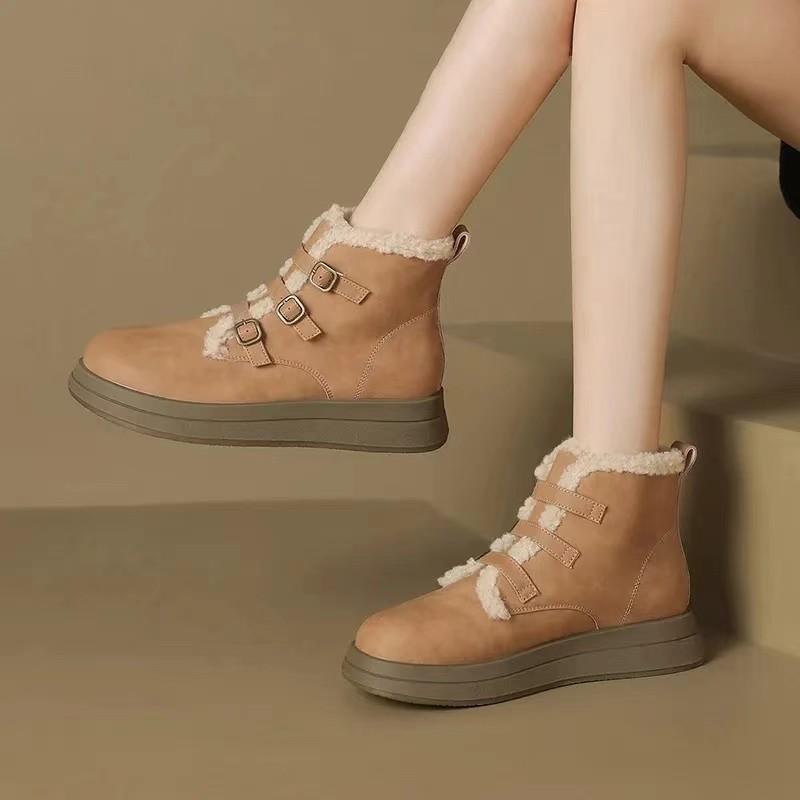 

Модные женские зимние ботинки на толстой подошве с бархатной подкладкой из теплого хлопка для зимы. 41