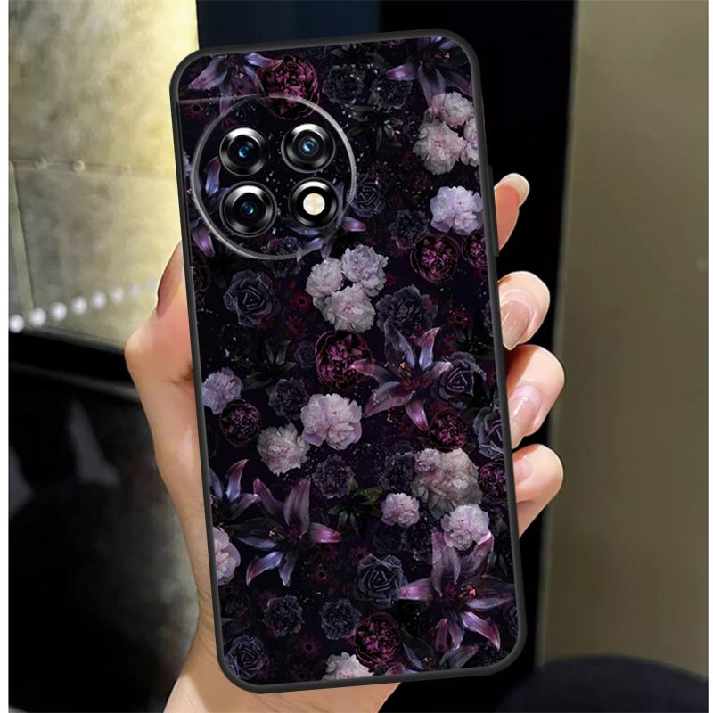 Midnight Floral Cover For OnePlus Nord 4 CE 3 2 Lite N30 N20 N10 OnePlus 13 12 11 10 Pro 10T 8T 12R 13R Case