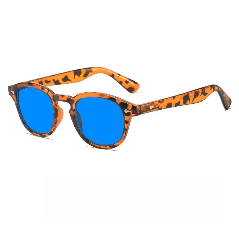 Retro Round Frame Anti-Blue Light Glasses Unisex Outdoor UV-Protective Sunglasses UV400 Ultra-light Eye Protection Eyewear