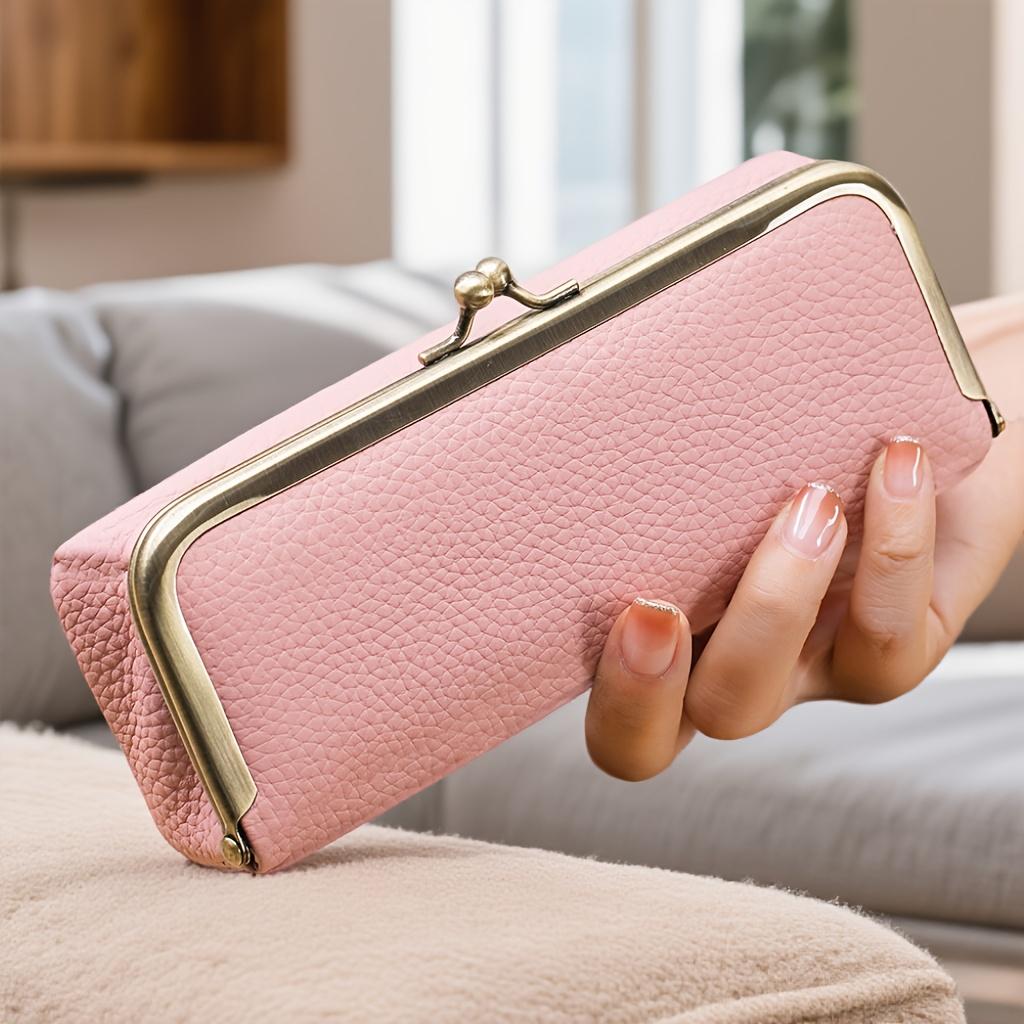 Unisex Jewelry Box Fashion Glasses Case - RFID Blocking, Travel Jewelry Case Bag Charm Storage Box Fashion Pencil Bag with Kiss Lock, Coin Purse