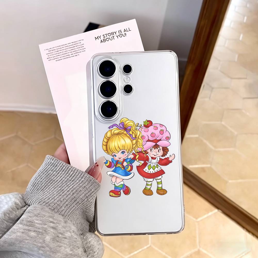 s-Strawberry Shortcake Phone Case For Samsung S25,S24,S21,S22,S23,S30,Ultra,S20,Plus,Fe,Note,10,9,5G Transparent Cover