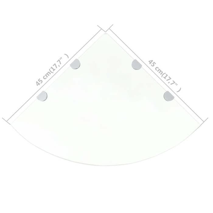 Étagère d'angle - vidaXL - Verre transparent - 45x45 cm - 8 mm d'épaisseur - Facile à installer