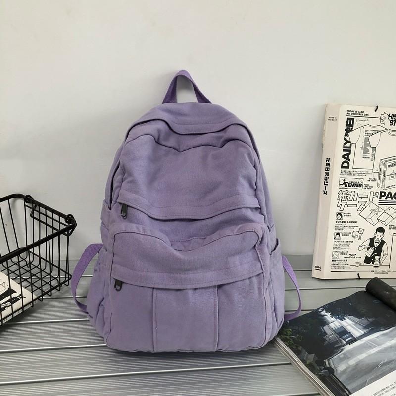 IELGY Large-Capacity Canvas Backpack Simple Lightweight Mori Student Backpack
