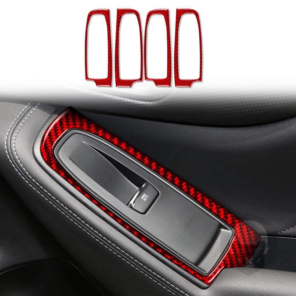 Real Carbon Fiber Car Accessories Window Lift Set Trim Cover Soft Sticker For Subaru Forester SK 2024