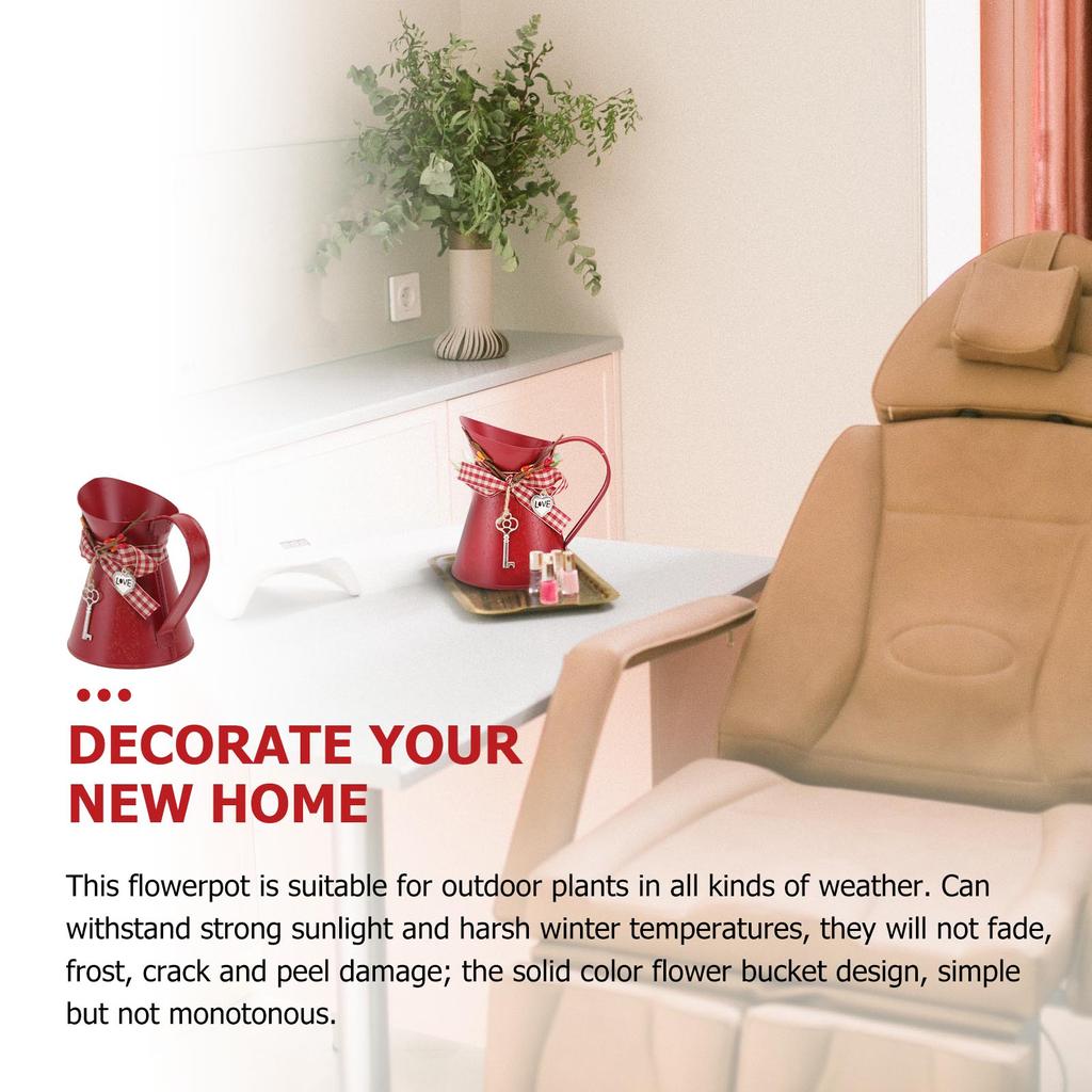 Vază Floare Găleată Metalică Ulcior Vintage Fermă Rustic Ulcior Vaze de Flori Franceze Pentru Piese Centrale Jardinieră de Fier Country Lapte