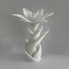 3D Printed Lily Flower Sculpture, Modern Intertwined White Floral Art, Unique Wedding Anniversary Gift for Couple, Elegant Home Decor for Living Room,